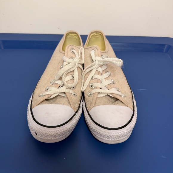 Converse Chuck Taylor All Star Glitter Sneakers Women’s 8 Blush Beige Low Top - Picture 2 of 8
